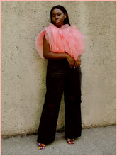 Load image into Gallery viewer, Flower Peach Tulle Top