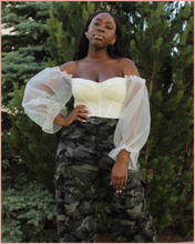 Load image into Gallery viewer, Mesh Long Sleeve Corset | White