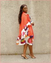 Load image into Gallery viewer, Button Down Floral Dress | Coral
