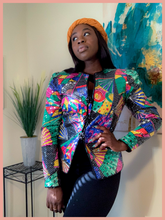 Load image into Gallery viewer, Vintage Multi-Colored Sequin Blazer
