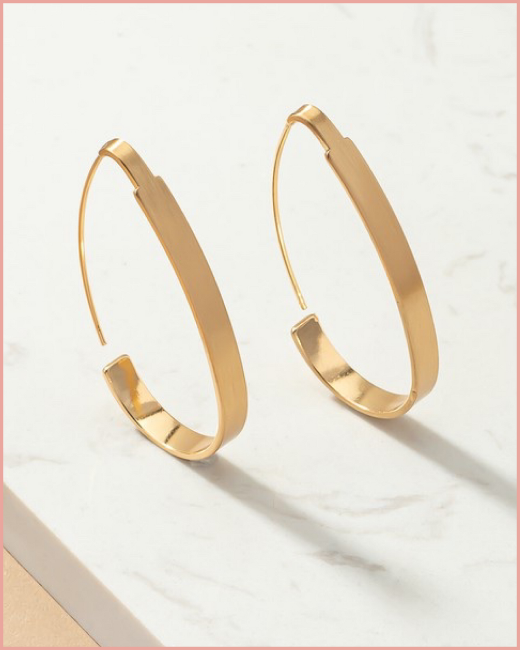 Gold Oval Hoop Earrings