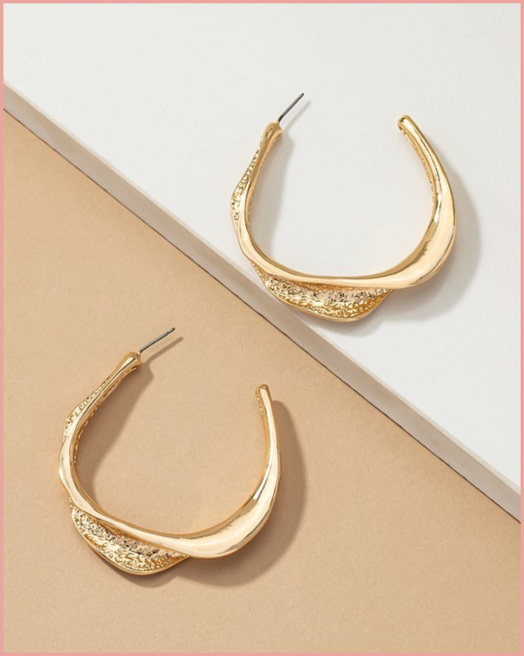 Twisted Metal Hoop Earrings