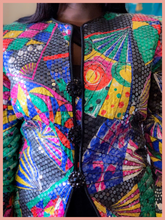 Load image into Gallery viewer, Vintage Multi-Colored Sequin Blazer
